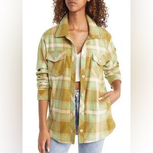 NWOT Thread & Supply FLEECE Plaid Button-Up Shacket